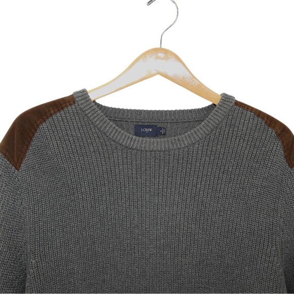 J.Crew Gray Cotton Crewneck Sweater XL Rugged Outdoors Preppy Academia Heritage - Picture 3 of 7